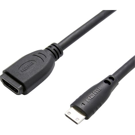 Rallonge Value HDMI Fiche mâle HDMI-Mini-C, Prise femelle HDMI-A 0.15 m noir 12.99.3120 Câble HDMI