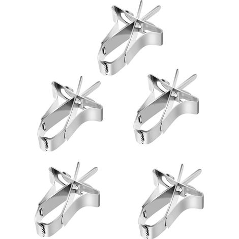5 Pieces Bird Food Holder Stainless Steel Feeder Vegetable Holder Clip Cage Accessories Used for Parrot Lark Hamster Rabbit