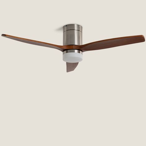 Efectoled – Ventilateur de plafond silencieux DC avec éclairage intégré – 3 pales en bois – Température de couleur CCT 3000K-4000K-5700K – Télécommande incluse