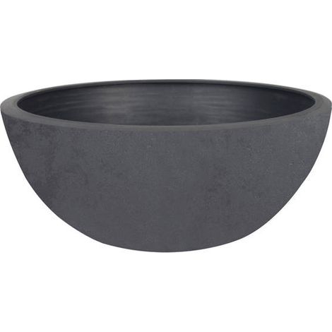 Pot de fleurs vasque Basalt Up Ø 24,5 x 10,5 cm - 3,3 L - Gris anthracite - Eda