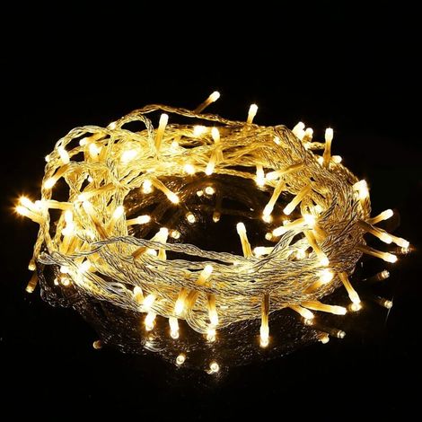 Guirlande Lumineuse Extérieur, Guirlande Noël Etanche IP65, 8 Modes d'éclairage (10M 100 LED) Décoration Intérieure et Extérieure pour Noël Sapin Chambre Jardin Fêtes Mariage-Sans prise-Fei Yu