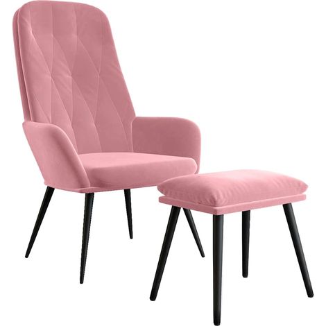 Maison Exclusive - Poltrona Relax con Poggiapiedi Rosa in Velluto (1/5)