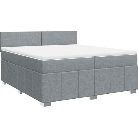 Maison Exclusive - Cama box spring con colchón tela gris claro 20