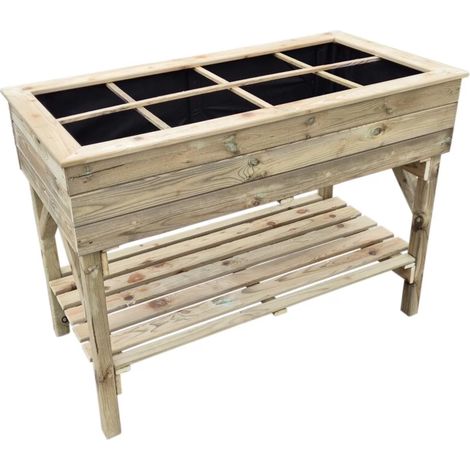fioriera per orto da esterno con supporto in legno di pino 120x60x87 cm