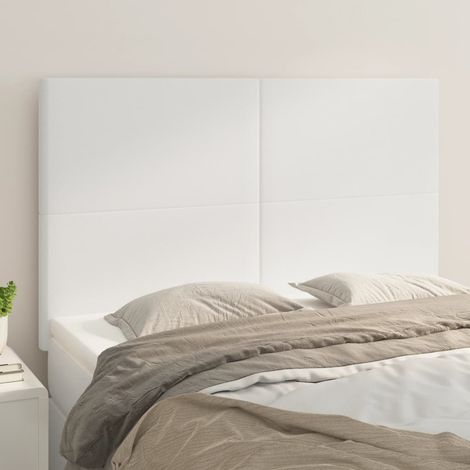 Tête de lit blanche 144 x 5 x 118/128 cm similicuir (1/5)
