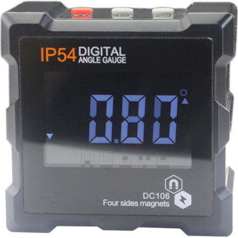 Neigungsmesser, digitales LCD-Display, wasserdicht, Wasserwaage, Winkelmesser mit Magneten an allen Seiten (1/5)