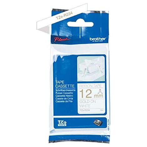 Brother TZE-R234 cinta para impresora de etiquetas Oro sobre blanco (1/5)