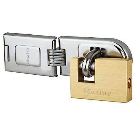 Master Lock 606720EURD Set Composto Chiusura a Scatto per Porta e Lucchetto Rettangolare a Chiave (1/4)