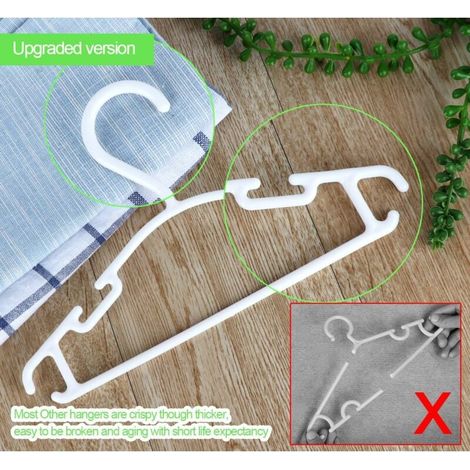 CCYKXAA Set di 36 grucce per vestiti per neonati, grucce portaoggetti in plastica per bambini, lunghezza 24 cm, bianche. (1/4)