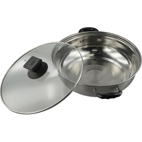 Couvercle en verre en acier inoxydable avec chaleur uniforme (26 cm) Répartition homogène de la chaleur, résultats constants, goût amélioré, corps en acier inoxydable, construction (1/5)