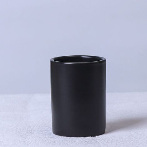 Toothbrush holder, bathroom cup, matte black, Ceramic, 101-200ml MlltQxc8V (1/5)