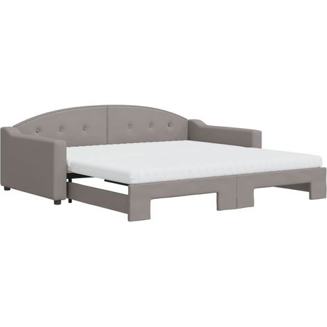 Maison Exclusive - Tagesbett Ausziehbar mit Matratzen Taupe 100x2