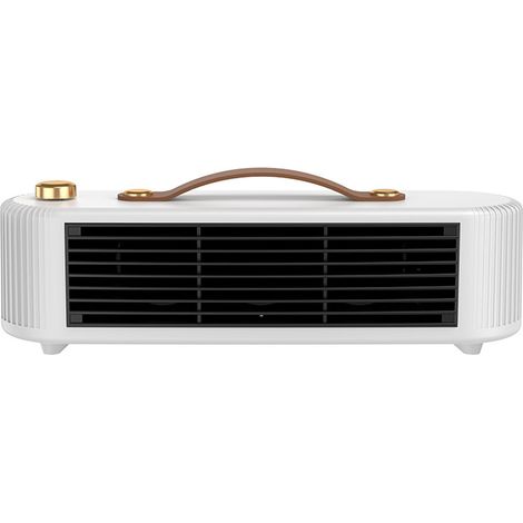 Chauffage de bureau silencieux, petit ventilateur portable haute sécurité pour salle de bain, maison, bureau, prise UE 220V blanc (1/5)