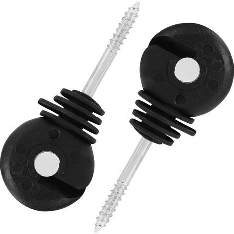 Isolateur de clôture électrique 100pcs, isolateur à anneau à vis courte, accessoire de poteau de clôture de prairie électrique, isolateur en bois de poteau pour (1/4)