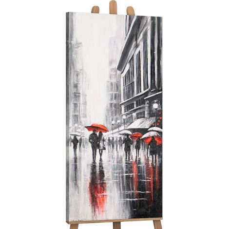 Gemälde Scharlachrote Reflexionen auf Keilrahmen 115x50 cm (1/5)