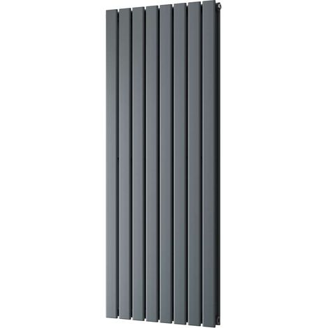 Typhoon - Anthracite Designer Radiator H1400mm x W544mm Double Panel - Feet Included (1/4)