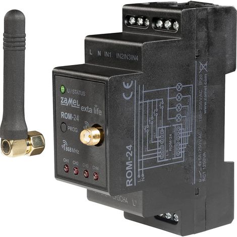Récepteur radio 4 canaux ROM-24 - 230V - Contrôle  distance - Programmable et sécurisé