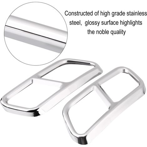 Double embout d'échappement arrière en acier pour Mercedes Classe GL X166 13-15, Classe S W222, R W251 10-17, garniture chromée, paire (1/5)