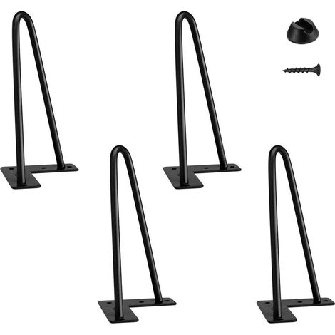 Pied Meuble Scandinave 4pcs Pieds Epingle DIY Pieds pour Table Pied de Chaise avec 20 Vis + 4 Protège Pieds (1/5)