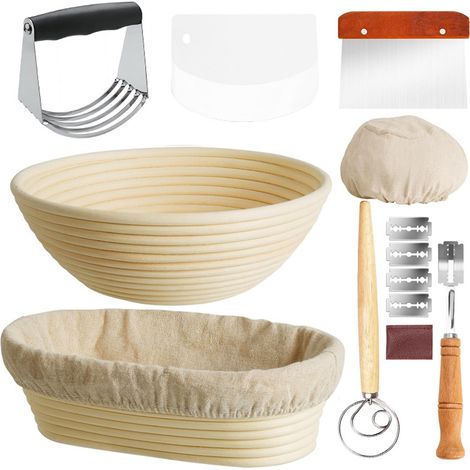 Kit de boulangerie 14 pièces pour la fabrication du pain : outils de levage de la pâte et accessoires de fermentation (1/5)