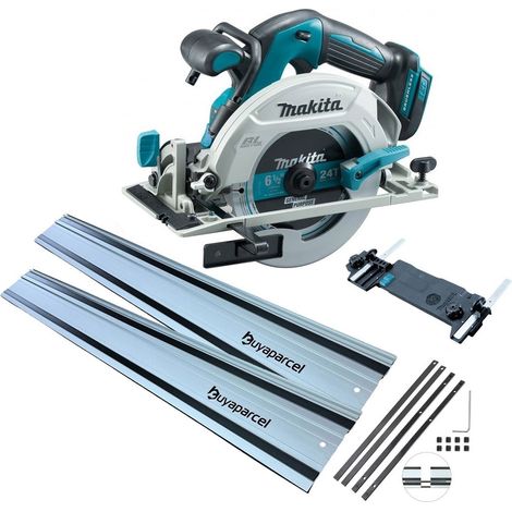 Makita DHS680Z 18v Brushless Circular Saw 165mm Bare + 2x BAP 1.5m Guide Rail (1/5)
