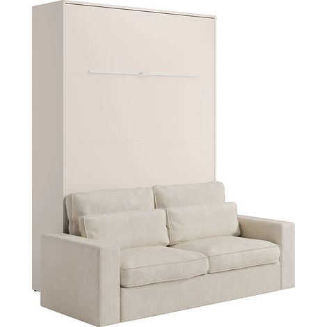 Letto estraibile 140 x 200 cm Apertura verticale manuale Con LED Beige + Divano - RAPILI (1/5)