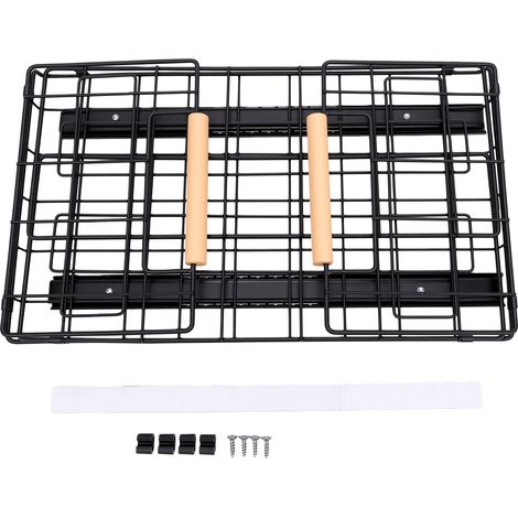 Organisateur d'armoire tiroirs sortants étagère de rangement grande capacité pour cuisine sous évier design pliable installation facile noir (1/5)