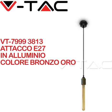 LAMPADARIO CON PORTALAMPADA BRONZO DORATO (1/3)