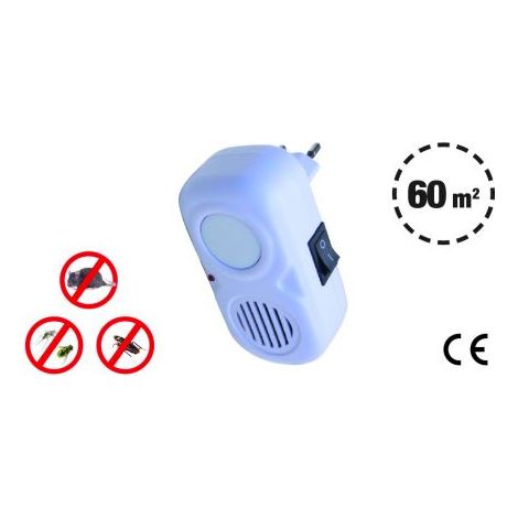 REPELLENTE SCACCIATOPI AD ULTRASUONI PER TOPI E INSETTI RAGGIO 60 MQ (30078)