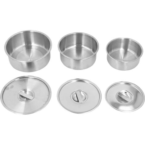 3PCS Set Bols 304 Inox Résistant Chaleur Anti Chute – Métal Mélange Œuf Vapeur avec Couvercles Préparation Rangement Maison (1/5)