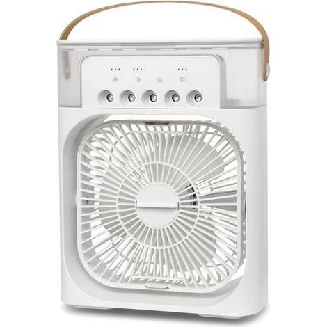 Climatiseur portable, mini climatiseur portable 600 ml, mini ventilateur, 3 vitesses, 3 modes de brumisation, 7 veilleuses, minuterie de 2 à 8 heures pour le bureau [Classe énergétique A]-ARCAN (1/5)