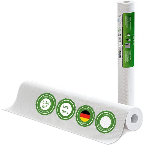 Veluxis® Papier peint intissé 10,05 m x 0,53 m (tissage grossier, monobloc) - à peindre, respirant et de haute qualité - revêtement mural fabriqué en Allemagne (1/5)