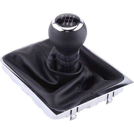 Pommeau De Levier De Vitesse 6 Vitesses Marche Arrière Pour Passat B6 2005-2012 Plastique Cuir Synthétique Poignée Confortab[CA55] (1/5)