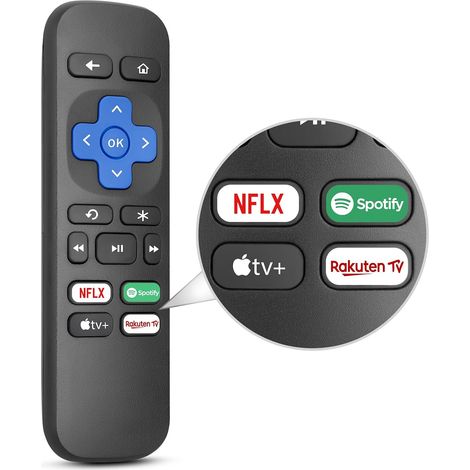Fernbedienung für Roku Express und Premiere – 1 Stück – Schwarzer Kunststoff – Streaming-Schnelltasten – Kompatibel mit Mediaplayern (1/5)