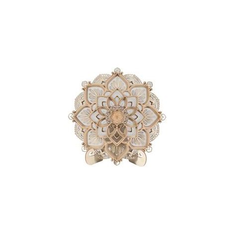 Lámpara de pared LED moderna con puertos USB, diseño decorativo de mandala, lámpara colgante de madera MDF.