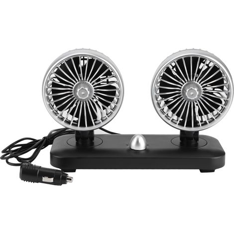Ventilateur électrique universel 12V double tête rotatif à 180° pour voiture, refroidissement d'air sur tableau de bord (1/5)