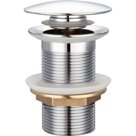 Bouchon Pop-Up Automatique avec Débordement et Trop-plein pour Lavabo – Finition Chromée Cuivre – Système Push Open Facile (1/5)