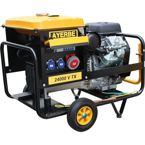 Groupe électrogène 24000W – Triphasé avec démarrage électrique – Moteur Vanguard 31CV – Alternateur Linz E1S13M E/2 – Ayerbe