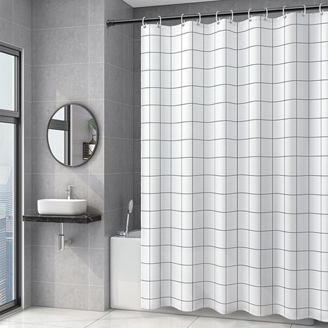 Rideau de douche à séchage rapide, imperméable, ourlet lesté, lavable