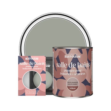 Peinture pour Boiseries & Armoires de Salle de Bains, Finition Brillante - Feuille de Thé (1/2)