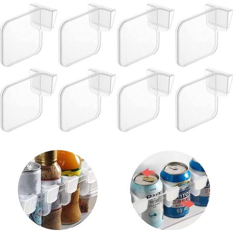 Panier de rangement en plastique transparent, séparateur d'espace, boîte de rangement pour réfrigérateur, séparateur de boîte de rangement pour réfrigérateur (10 pièces) (1/5)