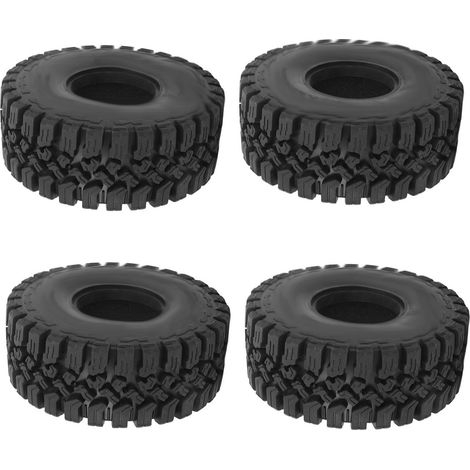 4 pneus RC Crawler 1.9 pouces en caoutchouc noir, diamètre 12 cm, excellente adhérence pour SCX10, pneus tout-terrain pour crawler 1/10 (1/5)
