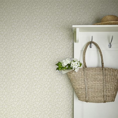 Papier peint intissé Laura Ashley Sweet Alyssum Twine Natural 1005 x 52cm Beige (1/5)