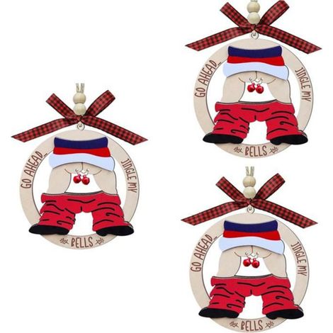 Décoration Noël - Père Noël En Bois - Pour Sapin De Noël - 3 Pièces (1/5)