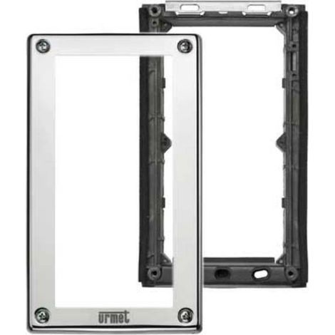 Urmet telaio porta moduli con cornice per 2 moduli per pulsantiera sinthesi steel 1158/62