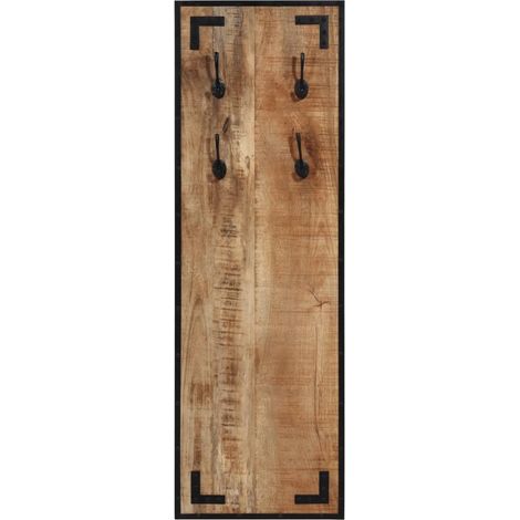Porte-manteau 35x8x110 cm bois de manguier massif brut