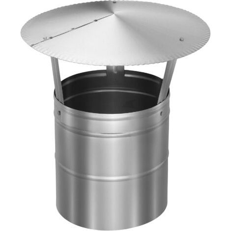 Chapeau De Cheminée - Inox - ø 200 mm - Argent - Chapeau Cheminée Anti Pluie - Résistant à la Corrosion - Installation Facile - Design Moderne-NANOTEH (1/5)