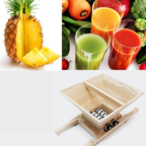 Presse-Fruits Manuel En Bois De Chêne à Manivelle, Capacité : 7 Litres (1/5)