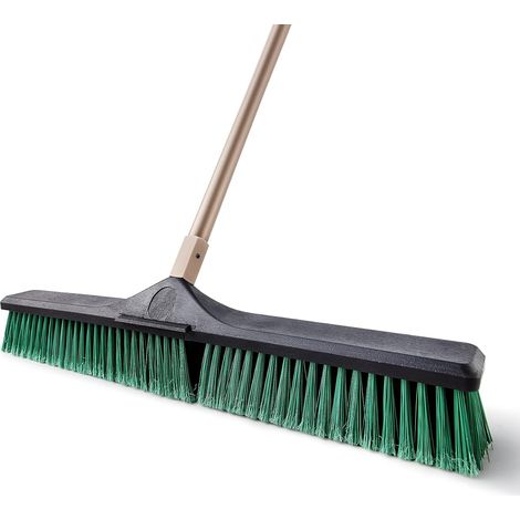 Garden Broom, Heavy Duty Outdoor Broom with 60cm Brush Head and 168cm Handle, Broom for Cleaning Large Floors, Garden, Street, Garage, Patio, Yard, Home