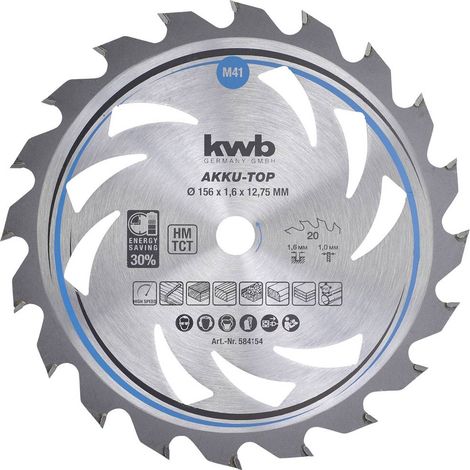 kwb 584154 Lama circolare in metallo duro 156 x 12.75 x 1.0 mm Numero di denti: 20 1 pz. (1/3)